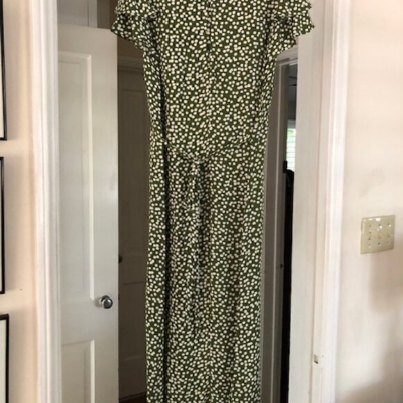 Reformation Romina Flutter Sleeve Dress In Moiret Size 4 - Picture 4 of 7